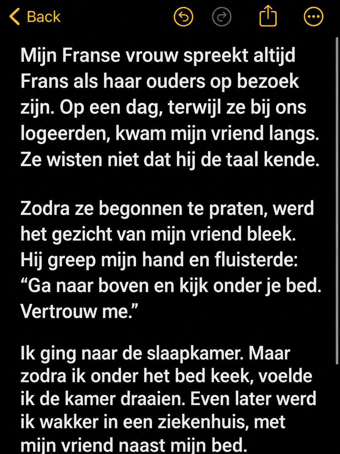 Ik vroeg mijn vriend om langs te komen en zijn vermogen om Frans te spreken onthulde een schokkend familiedrama.