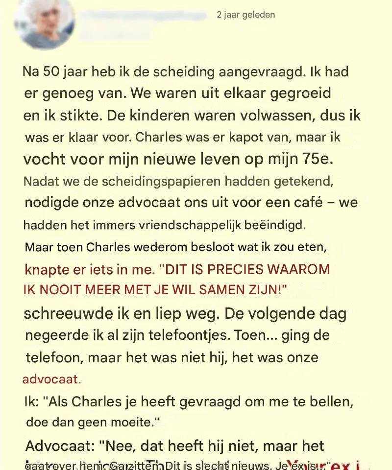 Na 50 jaar huwelijk vroeg ik een scheiding aan, maar zijn brief brak mijn hart.