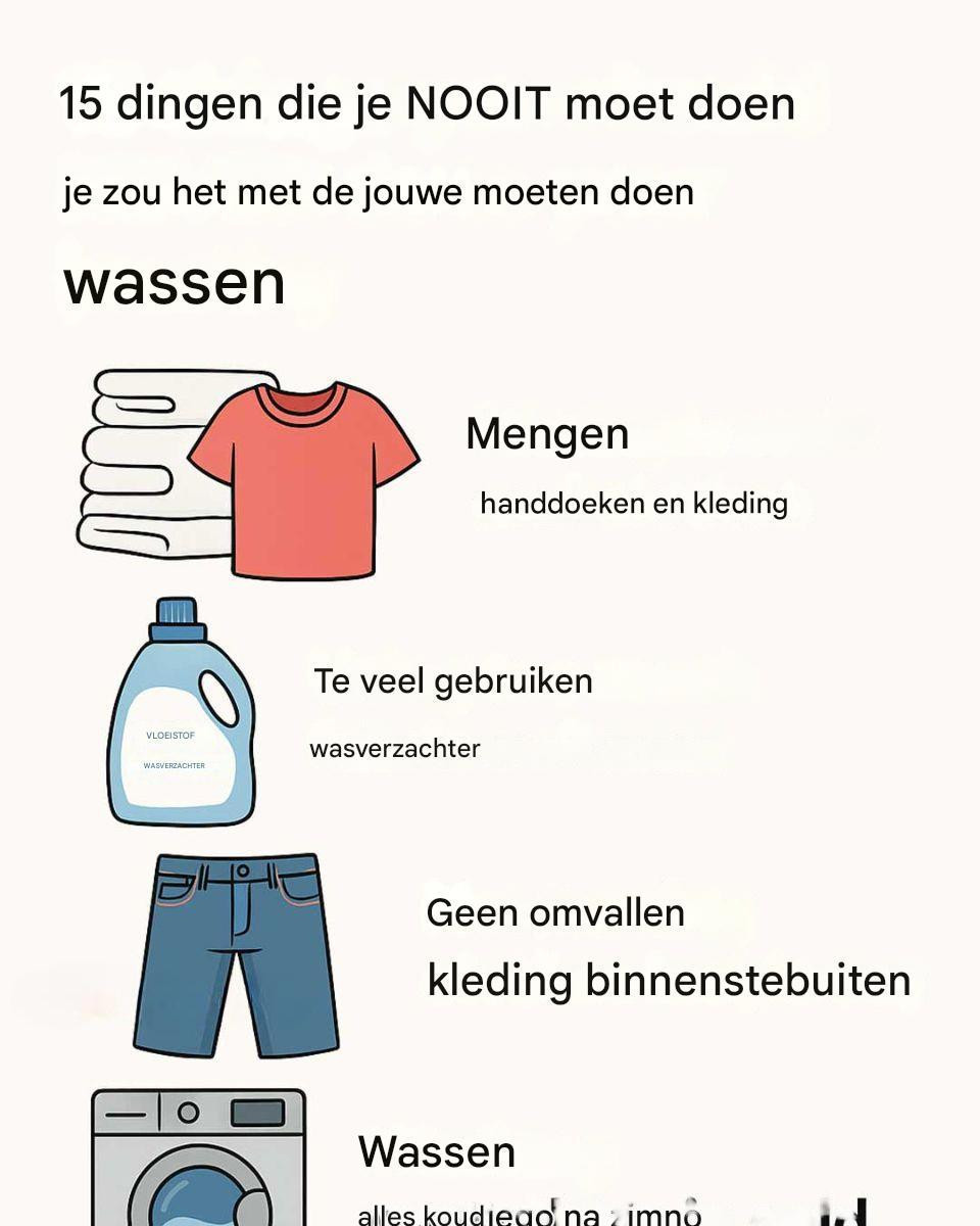 15 dingen die je NOOIT met je wasgoed moet doen