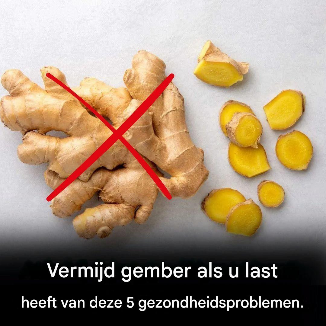 Vermijd gember als u last heeft van deze 5 gezondheidsproblemen.