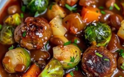 Dit gekke gerecht smaakt zo lekker, spruitjesstoofpot met gehaktballetjes!