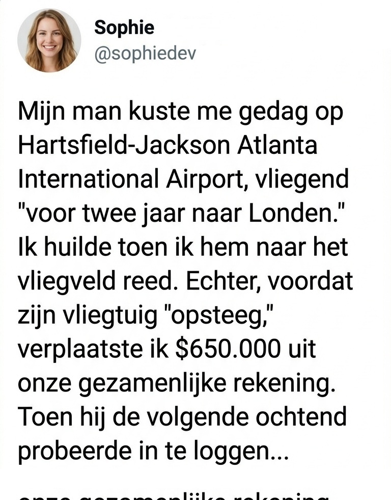 Hij zei dat hij naar Londen zou verhuizen en ik barstte in tranen uit op het vliegveld. Ik maakte 0.000 over en vroeg toen een scheiding aan.