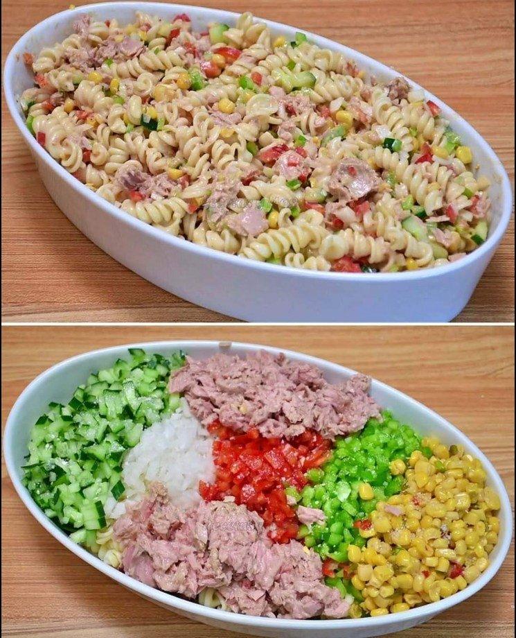 Recept voor koude pastasalade met tonijn
