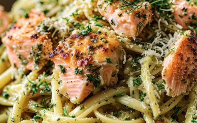 Binnen 30 minuten op tafel: romige pasta met zalm en pesto