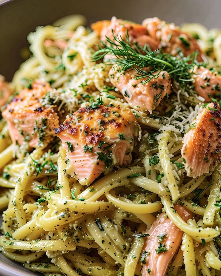 Binnen 30 minuten op tafel: romige pasta met zalm en pesto