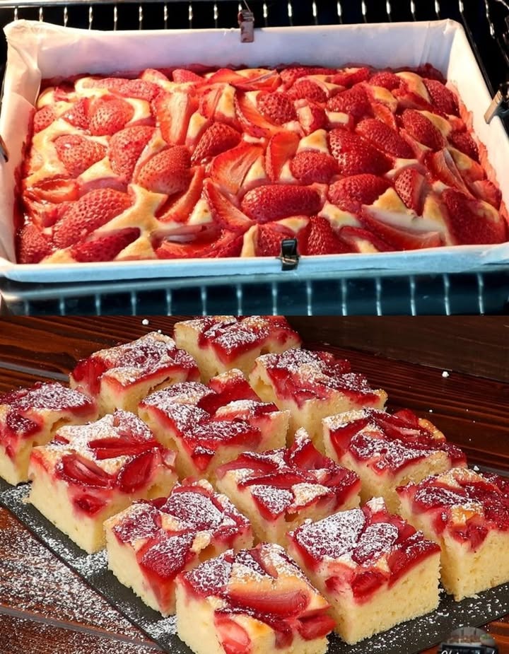 Zó simpel: luchtige aardbei yoghurtcake die binnen 5 minuten in de oven staat
