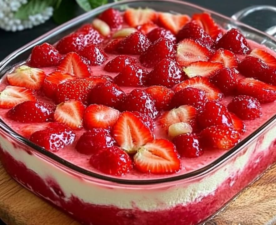 Zó klaar in 30 minuten aardbeientaart met biscuit, verse aardbeien en zonder gelatine