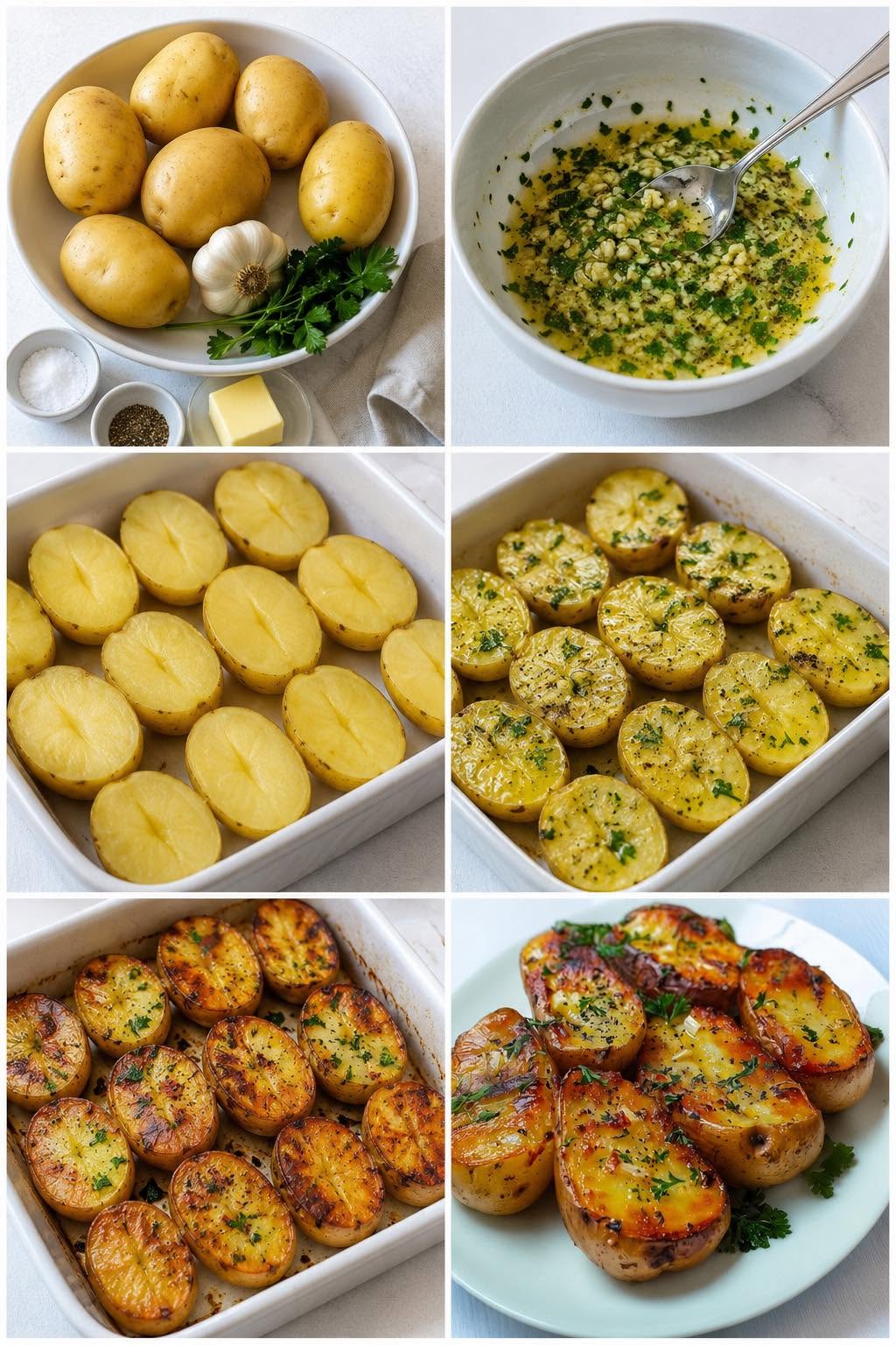 Geroosterde aardappelen met knoflook en peterselie