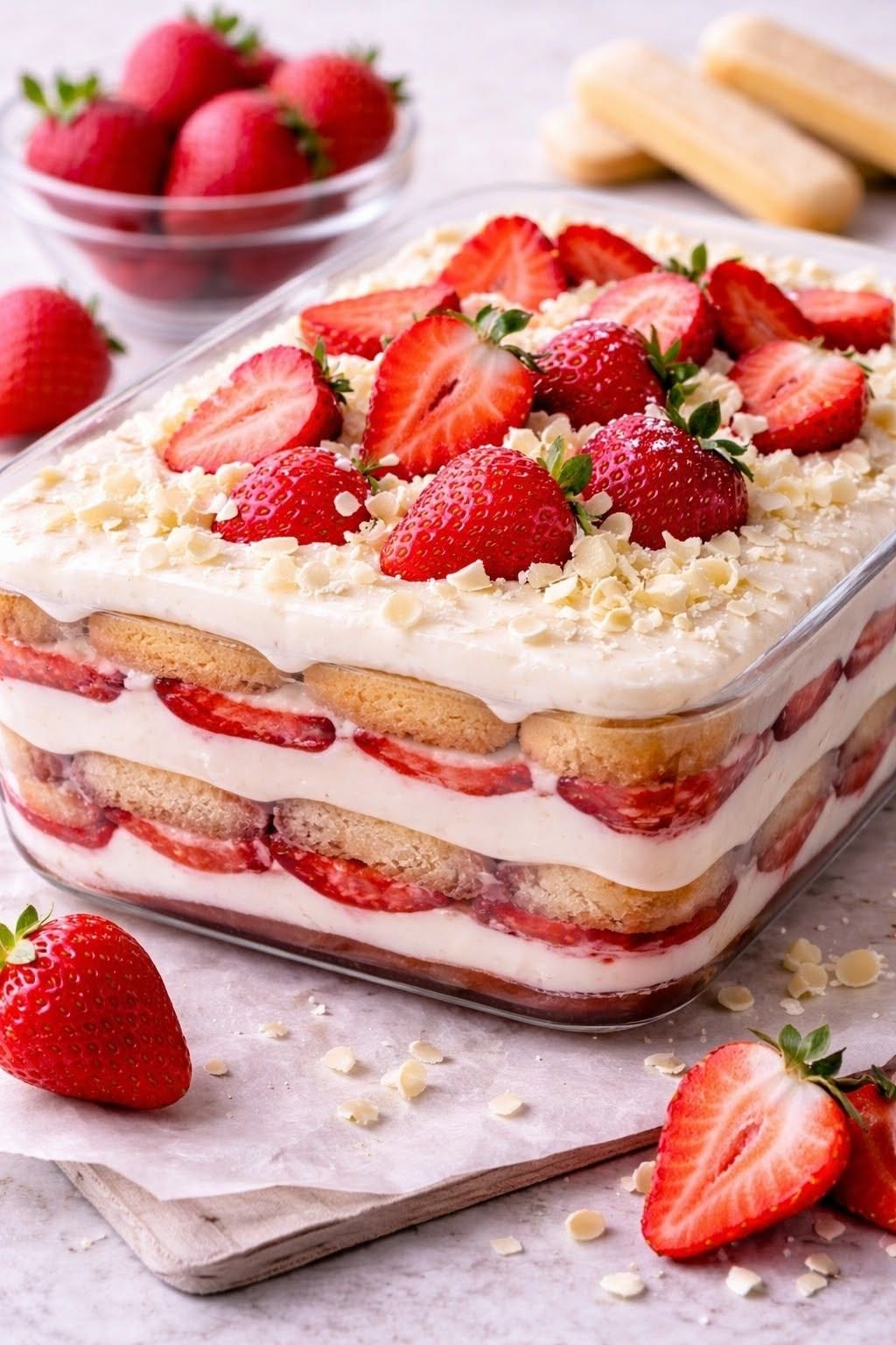 Zomerse aardbeien tiramisu waar je geen genoeg van krijgt