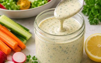 Lichte yoghurt-citroendressing voor salades en rauwe groenten