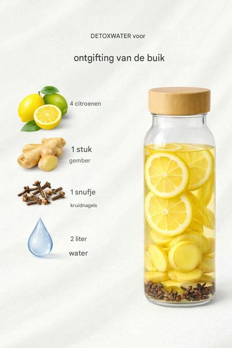 Detoxwater tegen een opgeblazen gevoel: snelle handleiding en recept