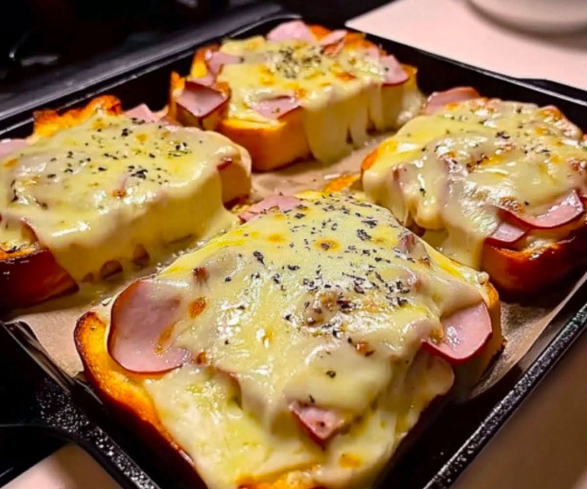 Croque-Monsieur Gratin met spek en geitenkaas