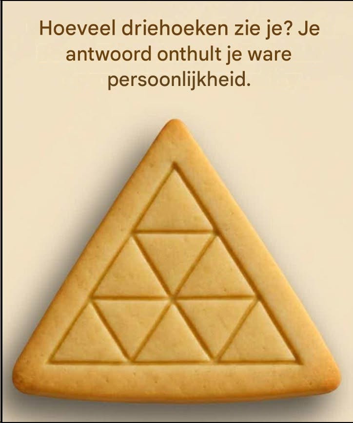 Hoeveel driehoeken zie je? Je antwoord onthult je ware persoonlijkheid.