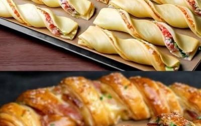 Deze hartige bladerdeeg twisters met spek en kaas staan in 25 minuten op tafel