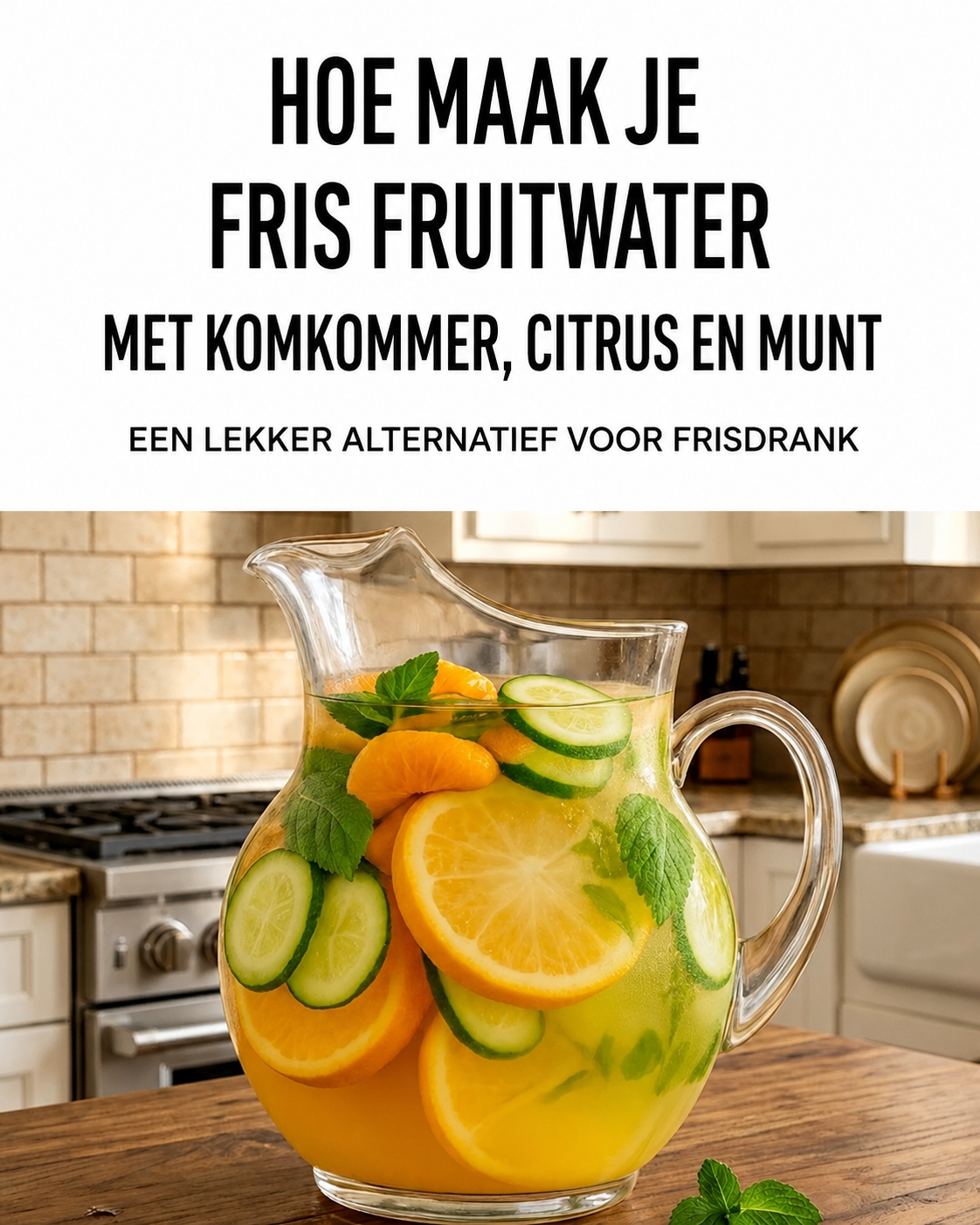 Water met fruit en munt: een frisse drank zonder suiker