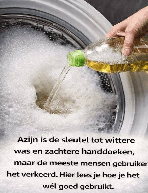 Azijn is de sleutel tot wittere was en zachtere handdoeken, maar de meeste mensen gebruiken het verkeerd. Hier lees je hoe je het wél goed gebruikt.