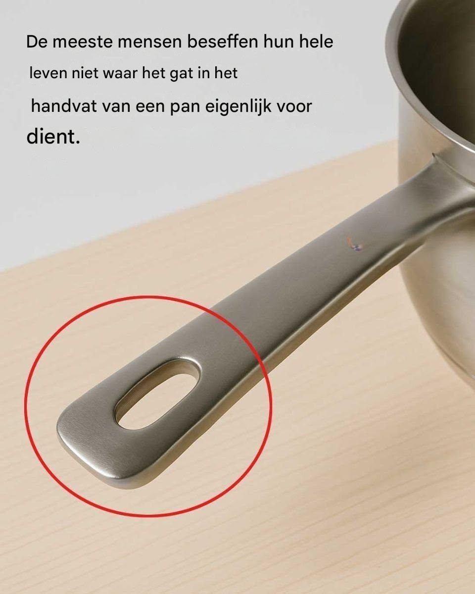 Het verborgen doel van het gat in het handvat van de pan: meer dan je op het eerste gezicht zou denken.