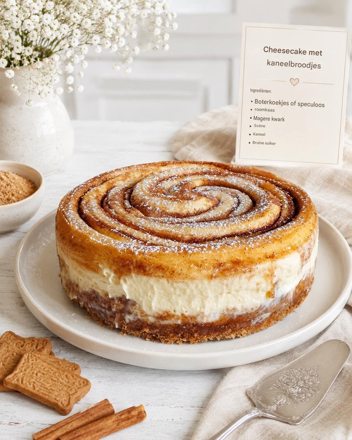 Kaneelrol-cheesecake – het beste van twee werelden!