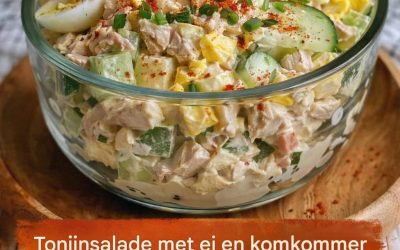 Tonijnsalade met ei en komkommer – romig en heerlijk licht.