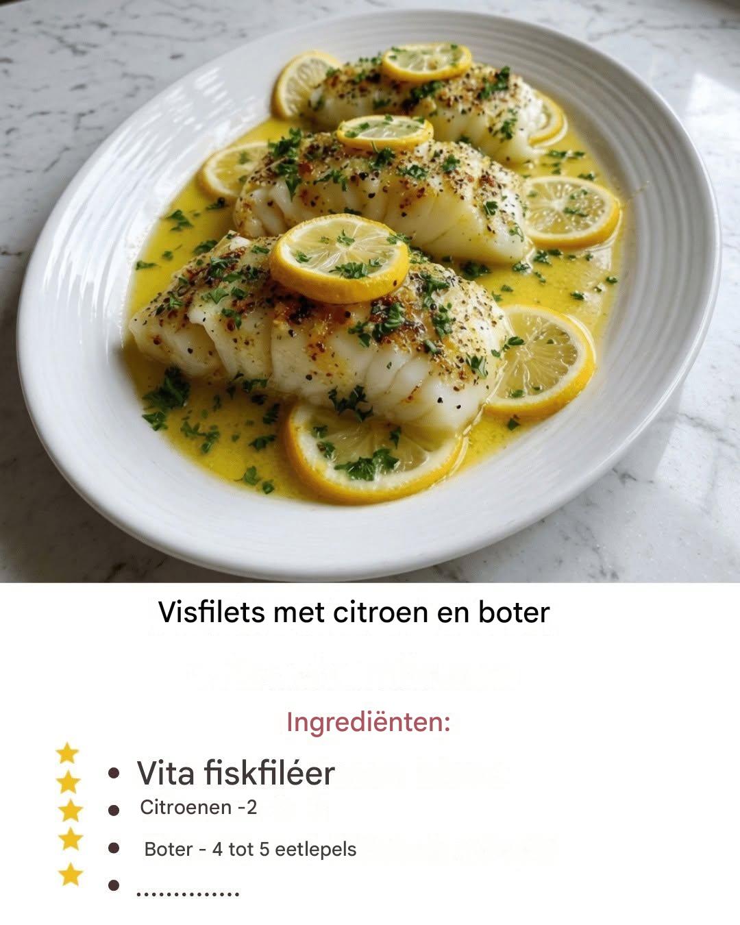 Visfilets met citroen en boter — Licht, smeltend in je mond en vol van smaak!