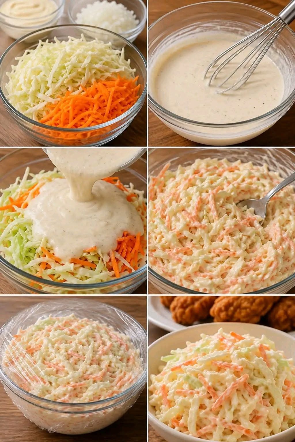 Koolsalade in KFC-stijl met kool en wortel