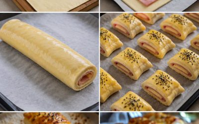 Bladerdeegrolletjes met ham en kaas: een knapperig en overheerlijk recept