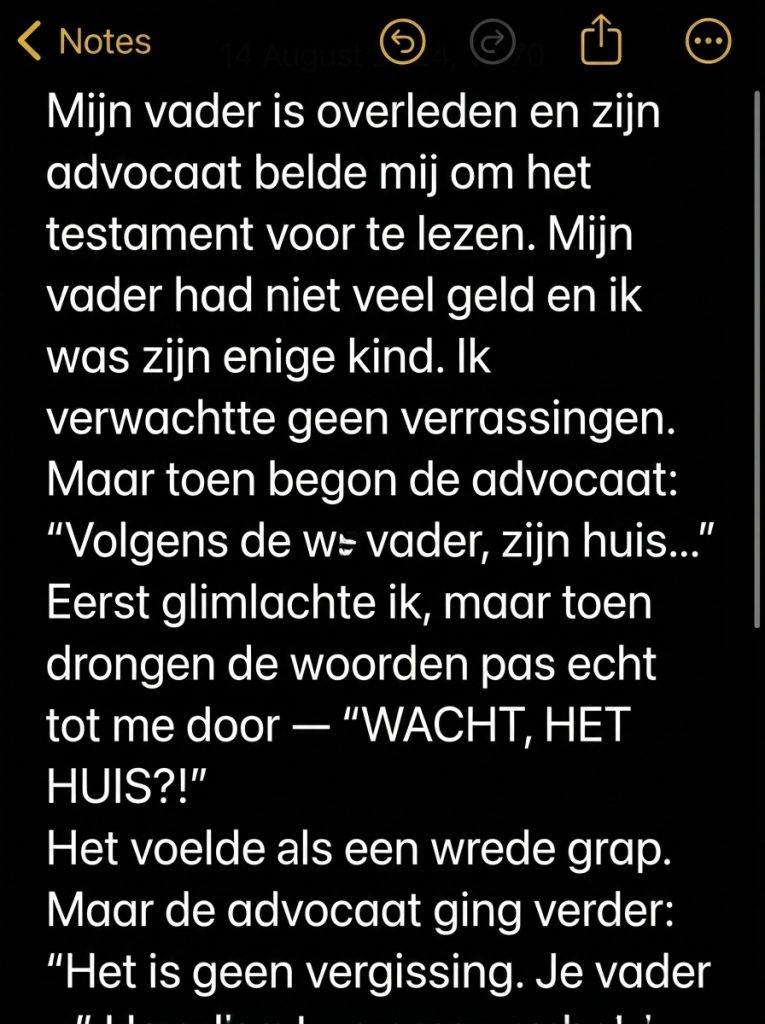 Mijn overleden vader liet me een huis na, maar de vrouw die er woonde onthulde een geheim dat alles veranderde