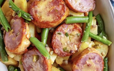 Recept voor worststoofpot met sperziebonen en aardappelen