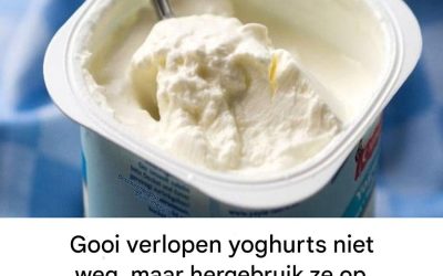 Gooi yoghurts die over de datum zijn niet meer weg