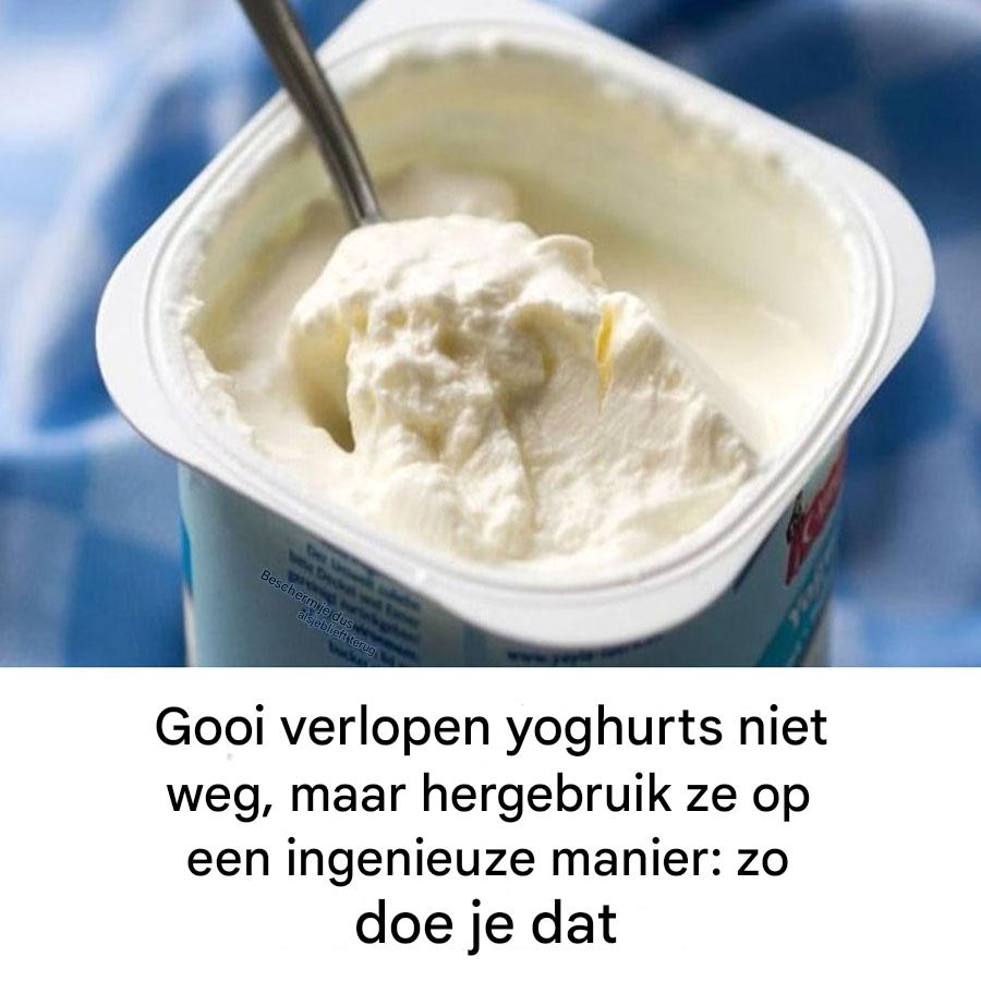 Gooi yoghurts die over de datum zijn niet meer weg