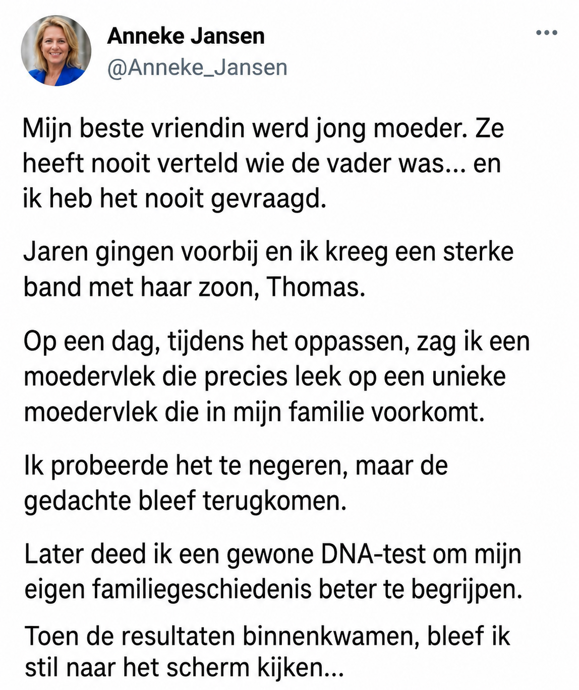 Hoe kon de zoon van mijn vriendin dezelfde unieke moedervlek hebben als mijn familie? Het antwoord was ingewikkelder dan ik had verwacht