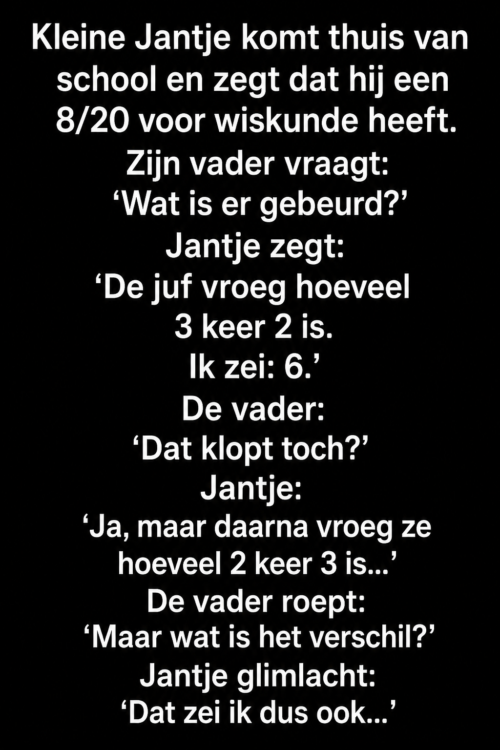 Johnny haalde 8 op 20 voor wiskunde, maar zijn uitleg liet zijn vader lachen