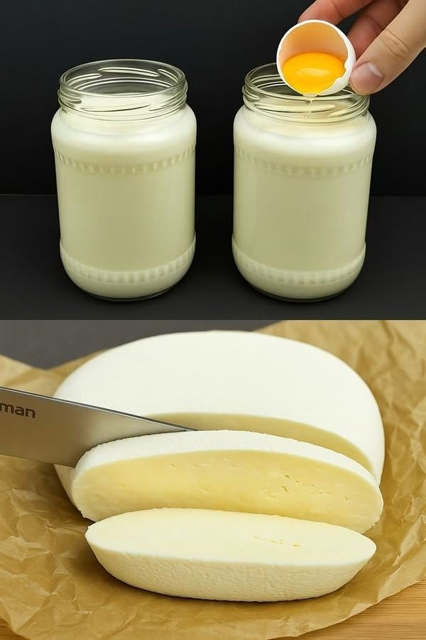 Zelfgemaakte Kaas van Melk, Yoghurt en Eieren