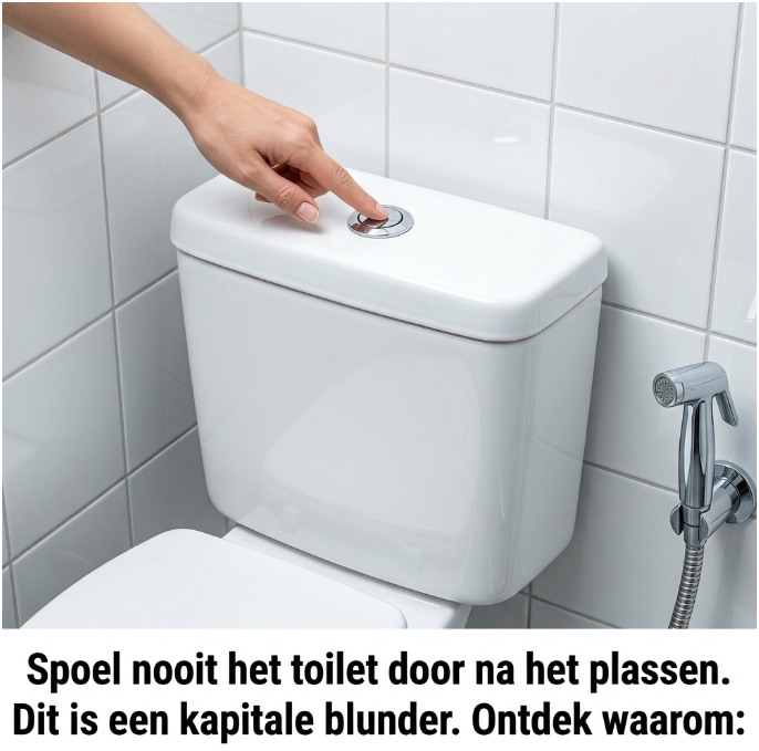 Waarom het zo belangrijk is om het toilet niet na elk toiletbezoek door te spoelen