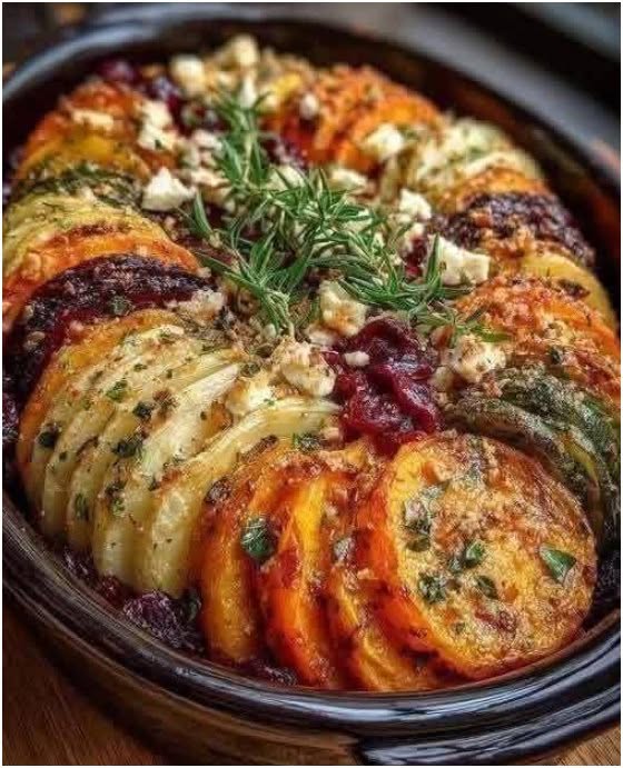 Recept voor gelaagde zoete aardappel