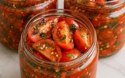 Koreaanse tomaten. Hun smaak is onvergelijkbaar en ze blijven perfect goed tot Nieuwjaar!