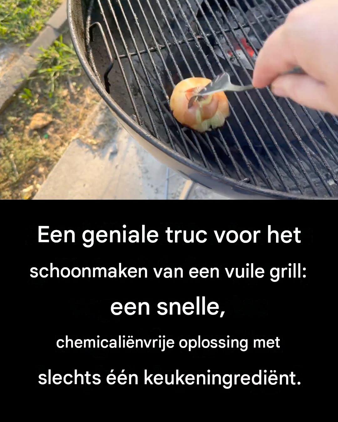 Een geniale truc voor het schoonmaken van een vuile grill: een snelle, chemicaliënvrije oplossing met slechts één keukeningrediënt.