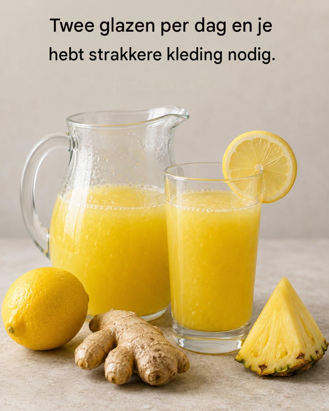 Natuurlijk afslankdrankje: warm water, appelciderazijn, gember en citroen.