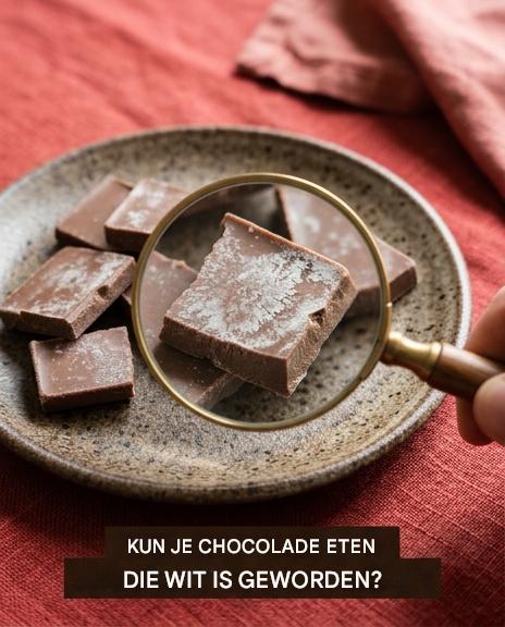 Is het veilig om chocolade te eten die wit is geworden?