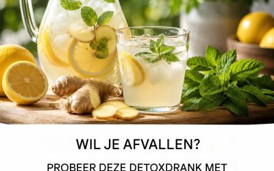 Ontdek mijn detoxdrankje met citroen en gember, makkelijk te bereiden en ideaal voor een platte buik en een lichte spijsvertering.