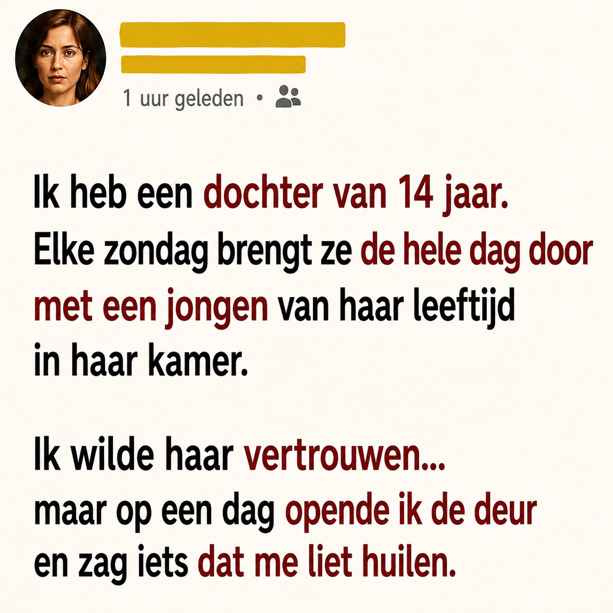 Ze opende de slaapkamerdeur van haar dochter en verwachtte het ergste, maar wat ze zag liet haar huilen